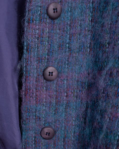 1980s Lavender Purple Blue Mohair Jacket 3/4 Length