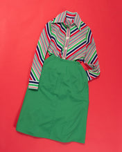 Load image into Gallery viewer, 70s Bright Primary Chevron Stripe with Dagger Collar Jacket