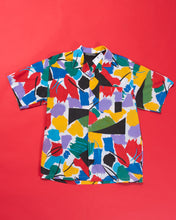 Load image into Gallery viewer, 80s Fun Primary Painterly Short Sleeve Camp Shirt Vintage Simpsons