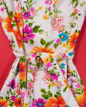 Load image into Gallery viewer, 1960s  Bright Floral Sleeveless Shift Dress with Matching Belt
