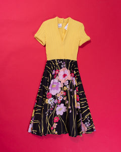 1960s Perullo For Fred Perlberg Dress with Knit Top  and Incredible Floral Cotton Skirt