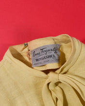 Load image into Gallery viewer, 1950s Anne Forgarty Linen Yellow Day Dress With Tie