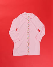 Load image into Gallery viewer, 1960s Pink  Nylon Sears Lounge Jacket Duster with Embroidery