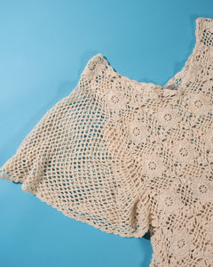 1970s Crochet Cotton 2-piece Skirt Set