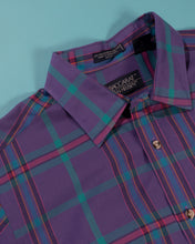 Load image into Gallery viewer, 80s Bold Purple Plaid Shirt
