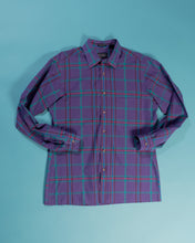 Load image into Gallery viewer, 80s Bold Purple Plaid Shirt