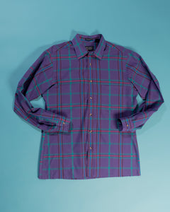 80s Bold Purple Plaid Shirt