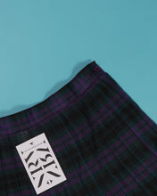 Load image into Gallery viewer, Purple Plaid Pleated Mini Skirt