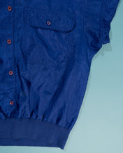 Load image into Gallery viewer, Cobalt Blue 80s Nylon Top with Waistband