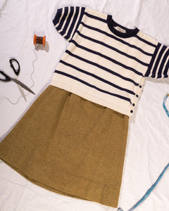 Olive Green 60s Wool Mini Skirt