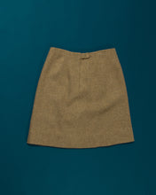 Load image into Gallery viewer, Olive Green 60s Wool Mini Skirt