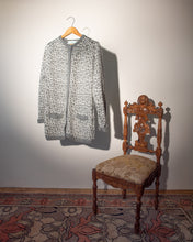 Load image into Gallery viewer, 1980s Long Grey and Cream Italian Cardigan