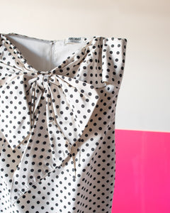 1980's Bill Blass Polka Dot Strapless Dress
