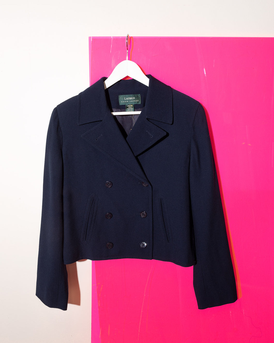 Ralph Lauren Cropped Navy Double Breasted Jacket