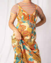 Load image into Gallery viewer, 70s Fun Floral Nylon Tree Psychedellic Print Slip Dress by Olga