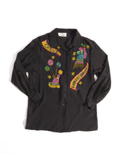 Load image into Gallery viewer, Bob Mackie Beaded Circus Theme Silk Blouse