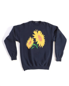 90s Navy Sunflower Silkscreen Sweatshirt