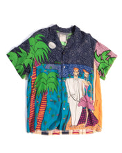 Load image into Gallery viewer, 1980s ESPRIT Rayon Short Sleeve Button Up Shirt with Illustration by Resnicoff