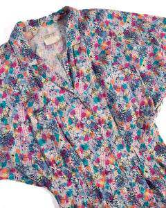 Esprit 1980s Rayon Abstract Pattern Shirt Dress., medium