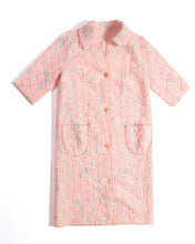 Load image into Gallery viewer, 1960s Pink Floral Quilted Duster Robe with Pockets