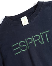 Load image into Gallery viewer, 90s Esprit Navy Sweatshirt with Green Embroidered Logo