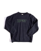 Load image into Gallery viewer, 90s Esprit Navy Sweatshirt with Green Embroidered Logo