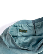 Load image into Gallery viewer, 80s Tiered Suede Pencil Skirt Aqua Robins Egg Blue Danier