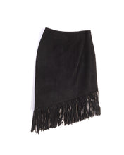 Load image into Gallery viewer, Fringe Suede Asymmetrical Skirt 26 w