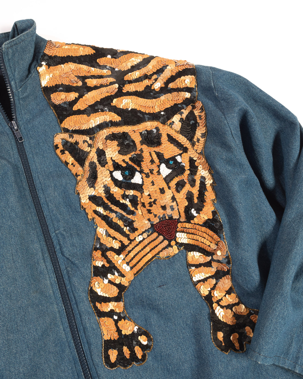 Sequin Tiger Denim Jacket