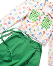 Load image into Gallery viewer, 1970s Special Cropped Rainbow Gingham Print Dot Jacket
