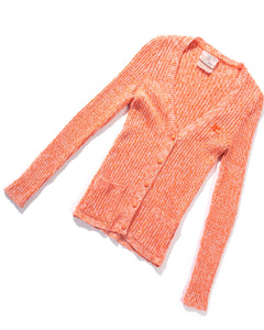 1970s Courrèges Orange Knit Cardigan