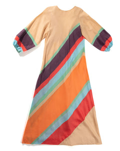 1970s Rainbow Stripe Maxi Dress
