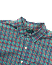 Load image into Gallery viewer, 80s Green Blue and Red Plaid Button Up Shirt