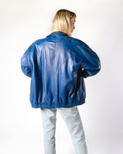 Load image into Gallery viewer, 80s Bagatelle Blue  Buttery Leather Bomber