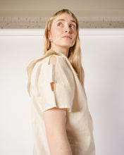 Load image into Gallery viewer, Kansai Linen Top with Cut-Outs and Large Sculpted Collar