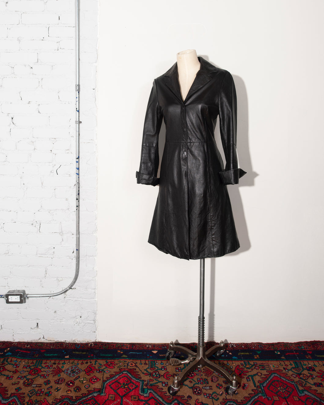 Black Leather Midi jacket