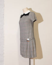 Load image into Gallery viewer, 1960s Plaid Mini with Pleated Skirt and Peter Pan Collar, Bow and Belt