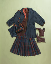 Load image into Gallery viewer, 1980s Long Wool Pleated Skirt - Rainbow Tweed w 28