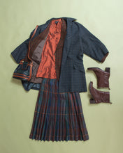 Load image into Gallery viewer, 1980s Long Wool Pleated Skirt - Rainbow Tweed w 28