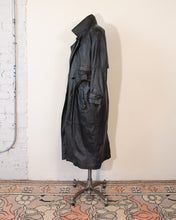 Load image into Gallery viewer, Black Leather Trench with Removable Thinsulate Lining
