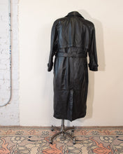 Load image into Gallery viewer, Black Leather Trench with Removable Thinsulate Lining