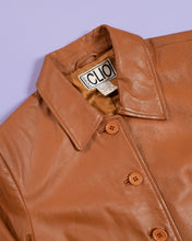 Load image into Gallery viewer, 1990s Caramel Leather Cropped Boxy Jacket