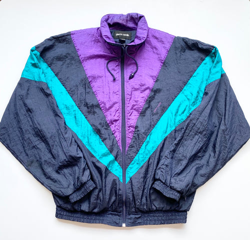 1980s Zip Up Nylon Track Jacket- CArdin