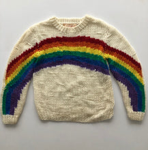 Load image into Gallery viewer, RAINBOW on white 80s handknit sweater