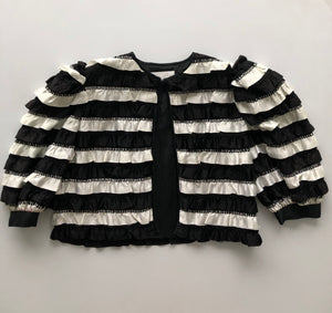 Black & white ruffled cropped jacket