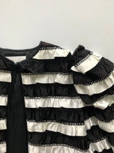 Load image into Gallery viewer, Black &amp; white ruffled cropped jacket