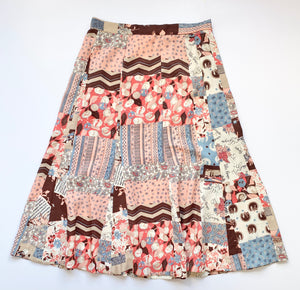 Provencal  Patchwork Photo Print Skirt