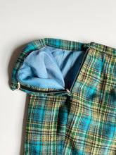 Load image into Gallery viewer, 1960s Green, Blue, and Yellow Plaid wool Shorts