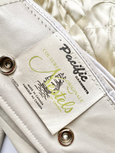 White Leather Trench with Diamond Buttons- sale