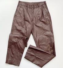 Load image into Gallery viewer, Raisin Pleated Leather Pants
